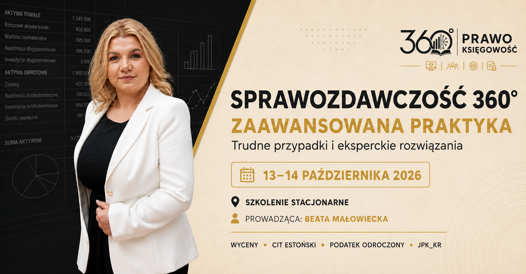 Sprawozdawczość 360° – zaawansowana praktyka – szkolenie stacjonarne (13-14 października 2026)